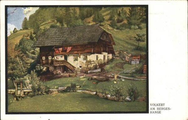 Kuenstlerkarte Volkert Am Bergeshange Schwarzwaldhaus