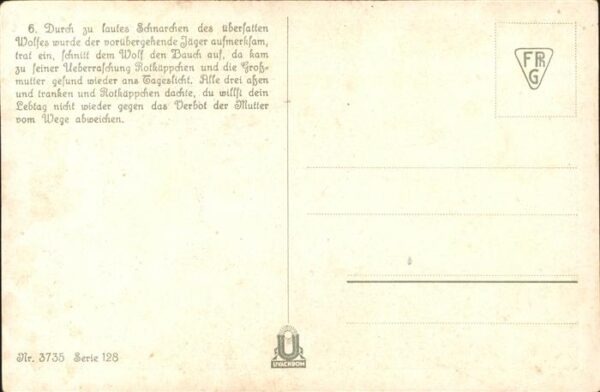Maerchen Sagen Rotkäppchen Nr. 3735 O. Kubel Brüder Gr – Bild 2