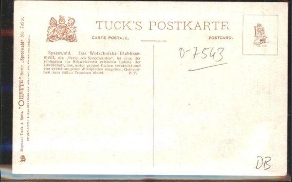 Verlag Tucks Oilette Nr. 705 B Spreewald Wotschofska-Etablisseme – Bild 2