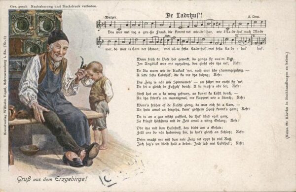 Liederkarte Nr. 6 De Ladrhus Erzgebirge Pfeife