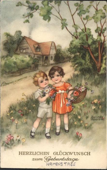 Petersen Hannes Serie 5904 Kinder Blumen Geburtstag