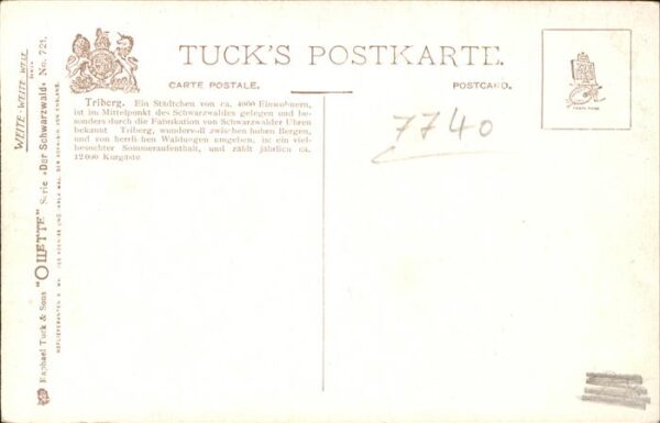 Verlag Tucks Oilette Nr. 721 Triberg J. Günther – Bild 2