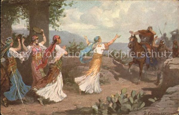 Kuenstlerkarte Alttestamentliche Bilder Jephthas Tocht