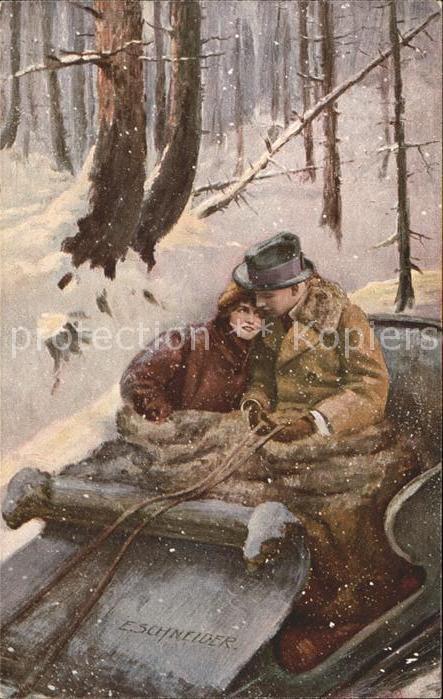 Verlag Amag Nr. 93 Winterfreuden E. Schneider Pferdesch