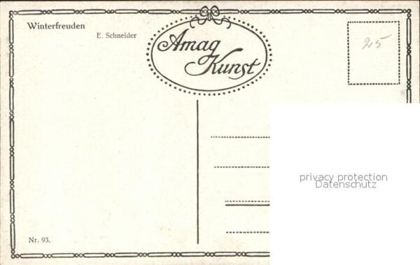 Verlag Amag Nr. 93 Winterfreuden E. Schneider Pferdesch – Bild 2