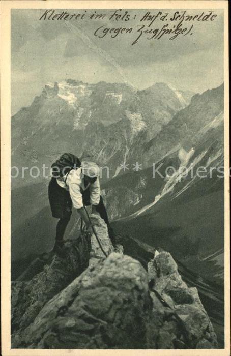 Bergsteigen Klettern Kletterei im Fels Schneide Zugspitze