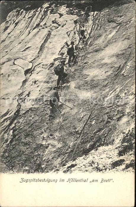 Bergsteigen Klettern Zugspitze Höllenthal am Brett