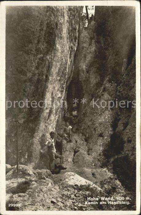 Bergsteigen Klettern Hohe Wand Kamin Hanslsteig