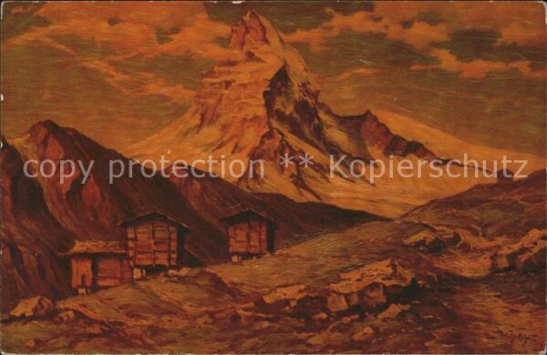 Kuenstlerkarte W. Hoy Matterhorn