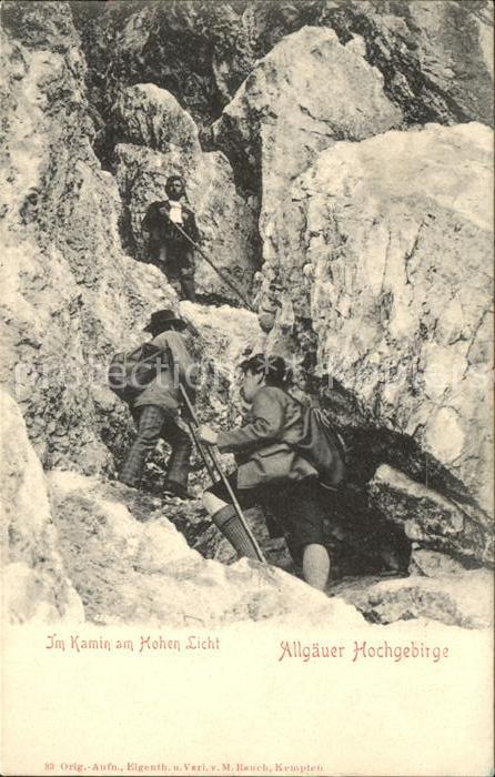Bergsteigen Klettern Allgäuer Hochgebirge Kamin Hohen Licht
