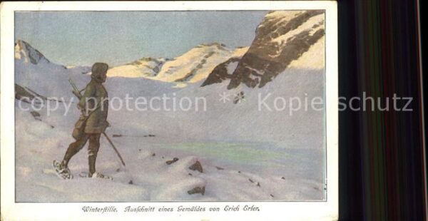 Kuenstlerkarte Erich Erler Winterstille Velhagen und K