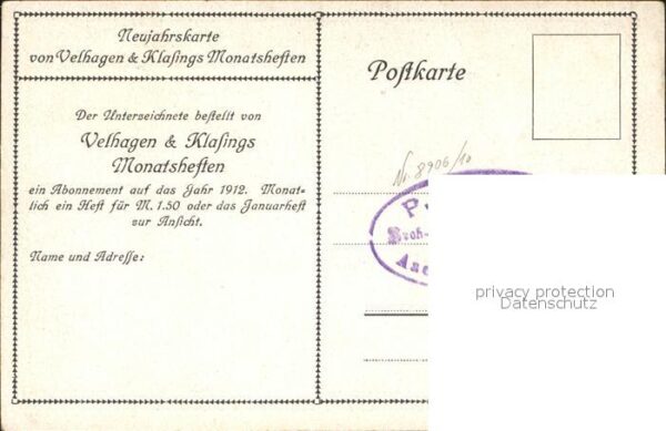 Kuenstlerkarte Erich Erler Winterstille Velhagen und K – Bild 2
