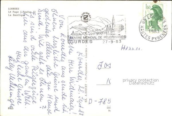 Papst Johannes Paul II. Lourdes Basilika – Bild 2