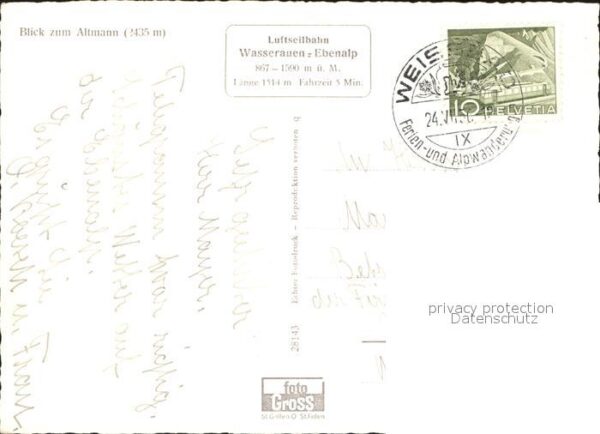Foto Gross Hans Nr. 28143 Seilbahn Wasserauen-Ebenalp Bergg – Bild 2