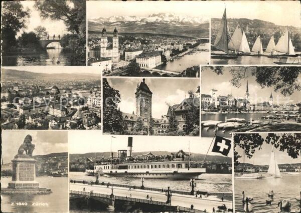 Dampfer Binnenschifffahrt Segelboote Zürich