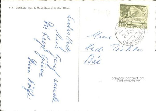 Strassenbahn Geneve Rue du Mont-Blanc Hotel Suisse – Bild 2