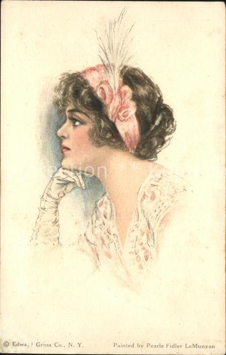 Kuenstlerkarte Pearle Fidler LeMunyan Nr. 58 Frau Kopf
