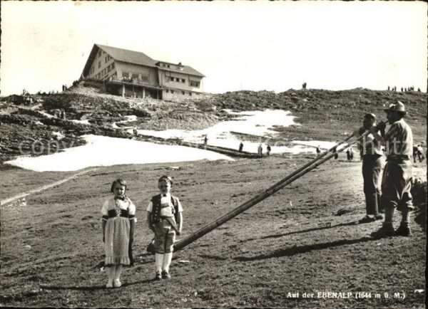 Alphorn Alphornbläser Ebenalp Kinder Trachten B
