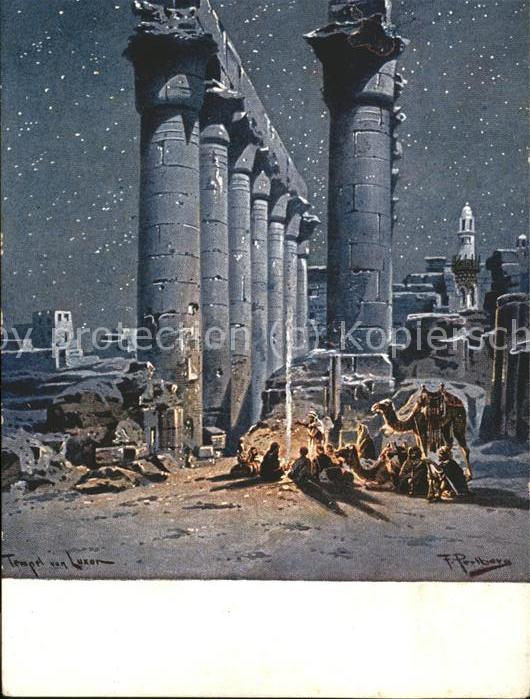 Luxor Louqsor Louksor Tempel von Luxor Künstlerkarte