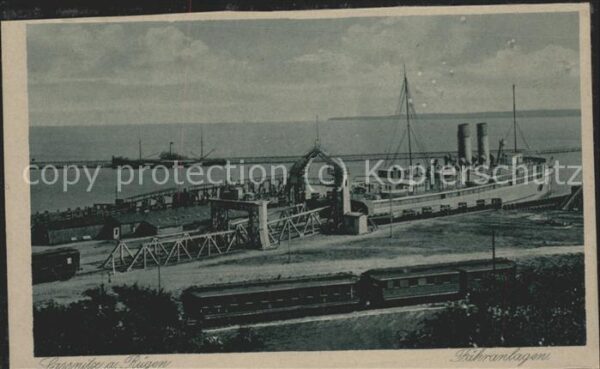 Hafenanlagen Dampfer Eisenbahn Sassnitz