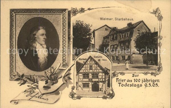 Zither Hackbrett Schiller Weimar Sterbehaus Marbach Gebu