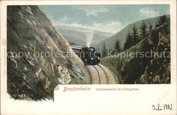 Brockenbahn Felseinschnitt Drängetal