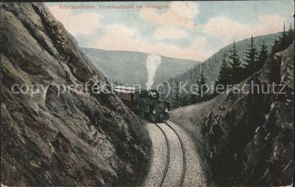 Brockenbahn Felseinschnitt Drängetal