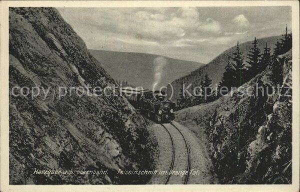 Harzquerbahn Brockenbahn Felseinschnitt Drängetal