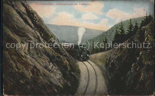 Brockenbahn Felseinschnitt Drängetal