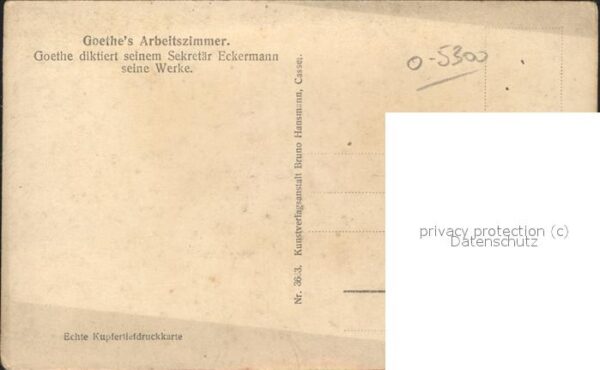 Goethe Johann Wolfgang von Arbeitszimmer Eckermann Weimar – Bild 2