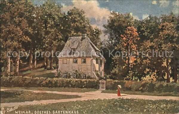 Verlag Tucks Oilette Nr. 7081 Goethe Gartenhaus Weimar