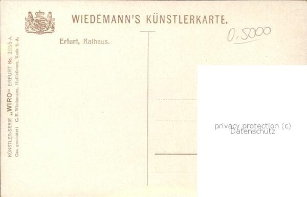 Verlag WIRO Wiedemann Nr. 2355 A Erfurt Rathaus – Bild 2