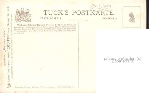 Verlag Tucks Oilette Nr. 168 B Weimar Schloss Tiefurt – Bild 2