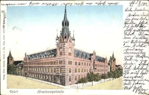 Goldfensterkarte Nr. 6101 Erfurt Hauptpostgebäude