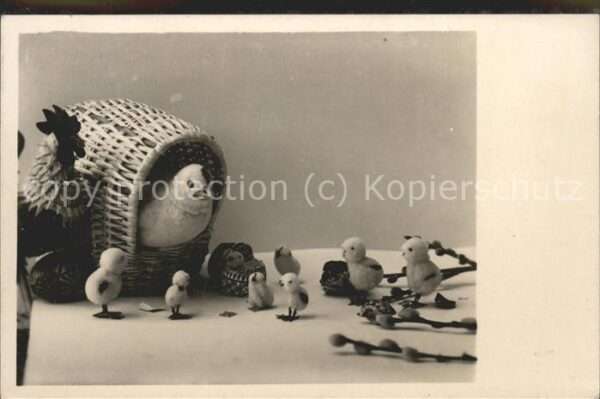 Ostern Easter Paques Huhn Hahn Küken Weidenkätzchen