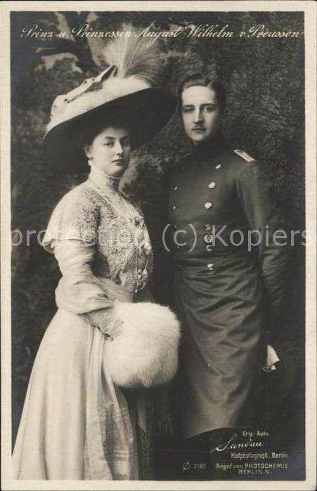 Adel Preussen Prinz und Prinzessin August Wilhelm