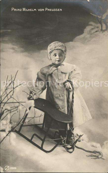 Schlitten Schnee Prinz Wilhelm von Preussen
