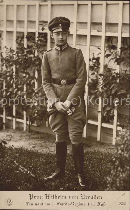 Adel Preussen Prinz Wilhelm Leutnant 1. Garde-Regimen