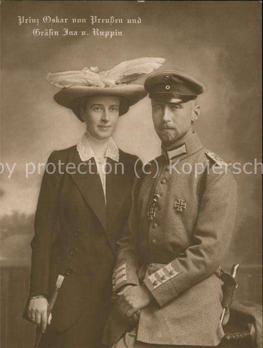 Adel Preussen Prinz Oskar Gräfin Ina von Ruppin