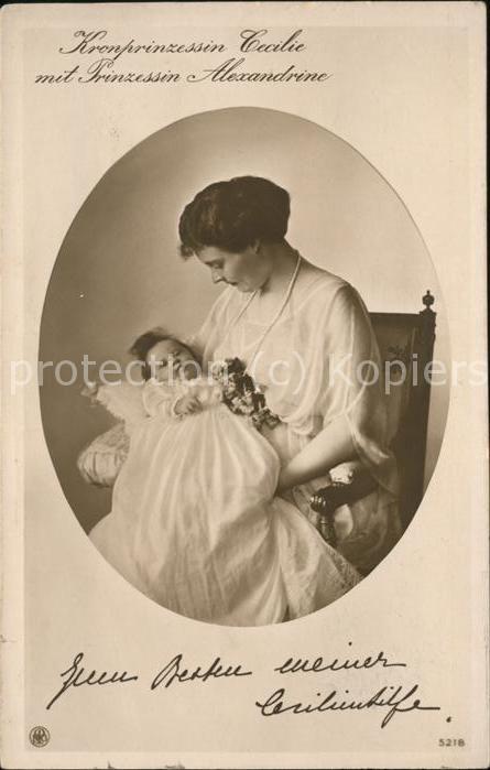 Adel Preussen Kronprinzessin Cecilie Prinzessin Alexa