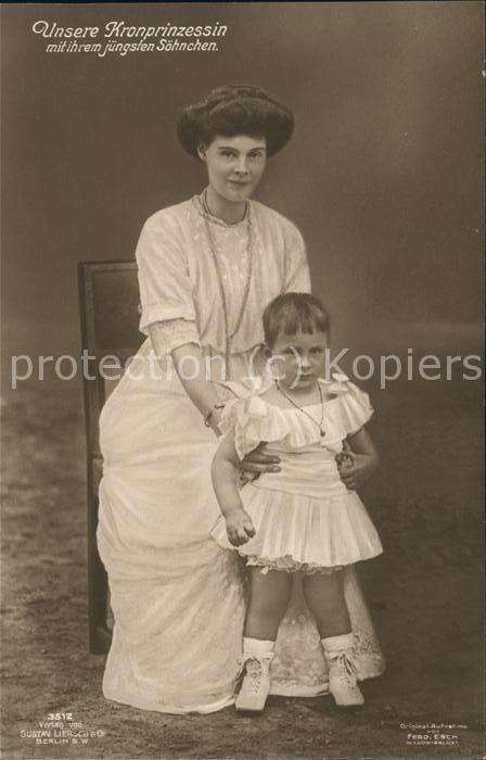 Adel Preussen Kronprinzessin mit Sohn