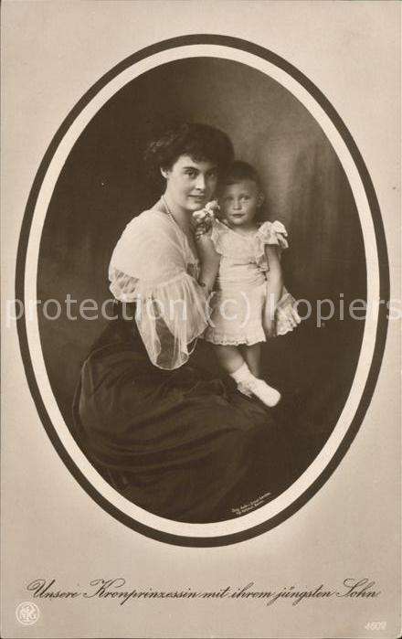 Adel Preussen Kronprinzessin Cecilie mit Sohn