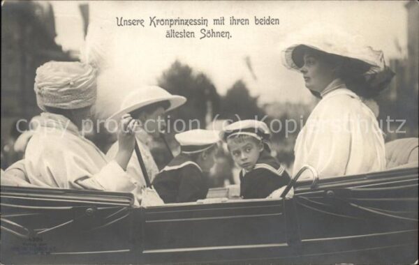 Adel Preussen Kronprinzessin mit Söhne