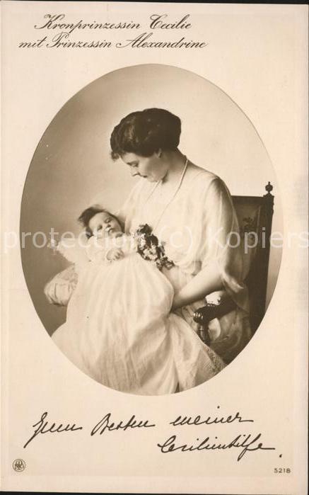 Adel Preussen Kronprinzessin Cecilie Prinzessin Alexa