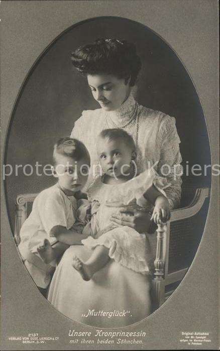 Adel Preussen Kronprinzessin Cecilie mit Söhne