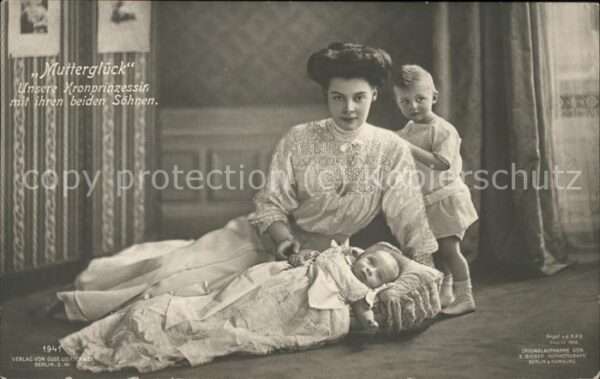 Adel Preussen Kronprinzessin Cecilie mit Söhne