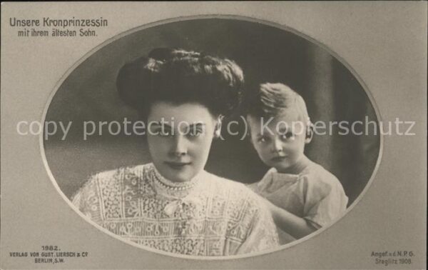Adel Preussen Kronprinzessin Cecilie mit Sohn Verlag-