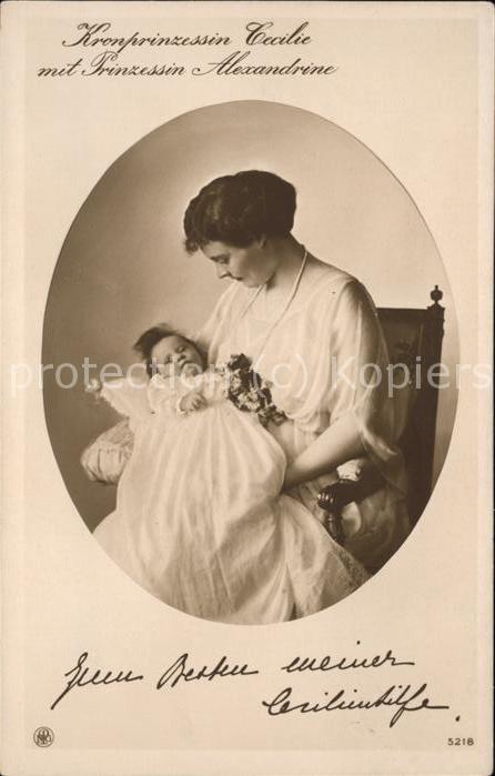 Adel Preussen Kronprinzessin Cecilie Prinzessin Alexa