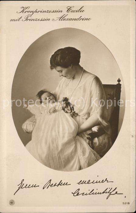 Adel Preussen Kronprinzessin Cecilie Prinzessin Alexa