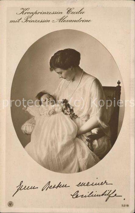Adel Preussen Kronprinzessin Cecilie Prinzessin Alexa